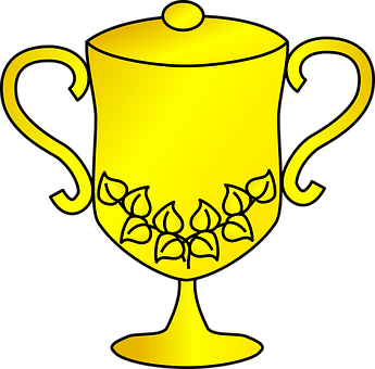 Golden Trophy Vector Illustration PNG image