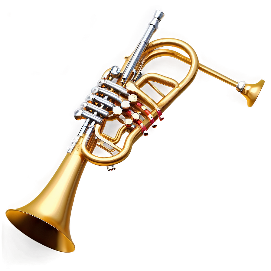 Golden Trumpet Design Png 05242024 PNG image