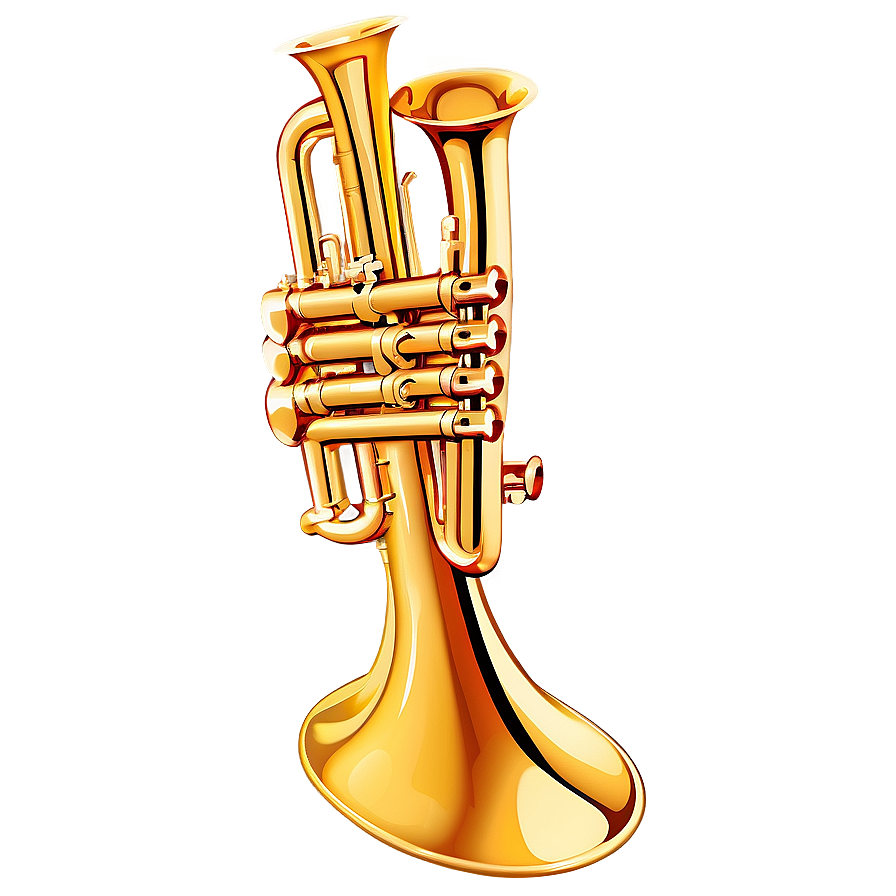 Golden Trumpet Design Png Gho PNG image