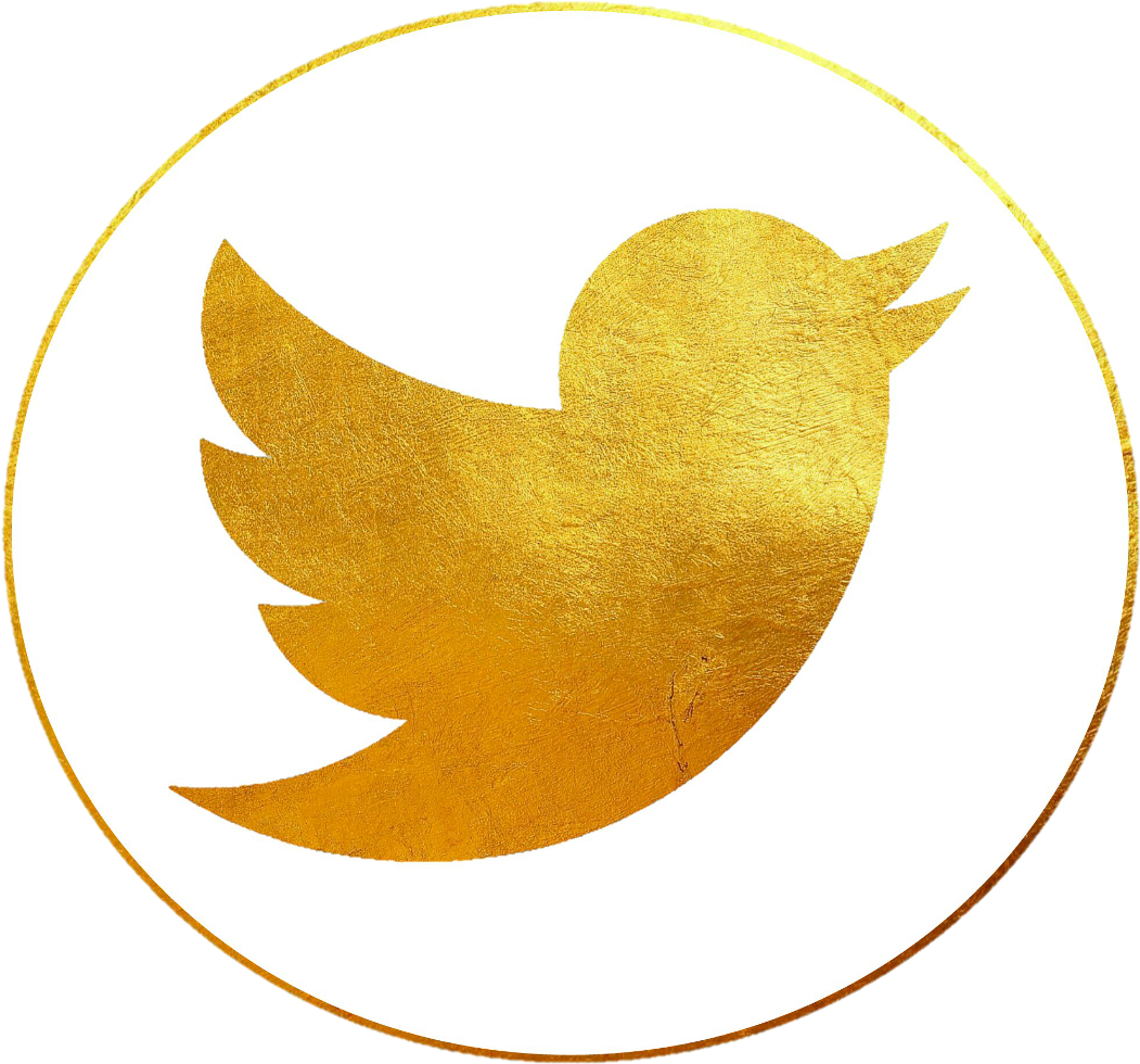 Golden Twitter Logo PNG image