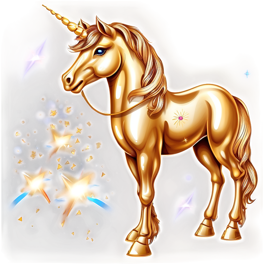 Golden Unicorn Clipart Png 7 PNG image