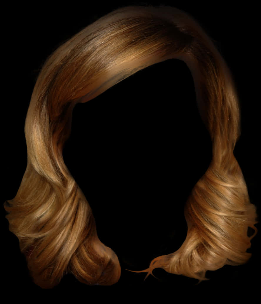 Golden Waves Hairstyle Silhouette PNG image