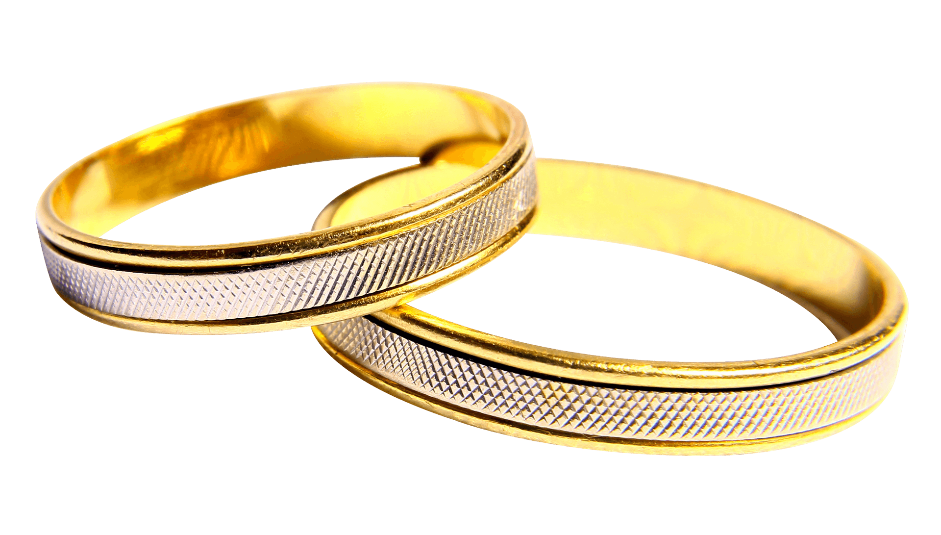 Golden Wedding Rings Interlocked PNG image