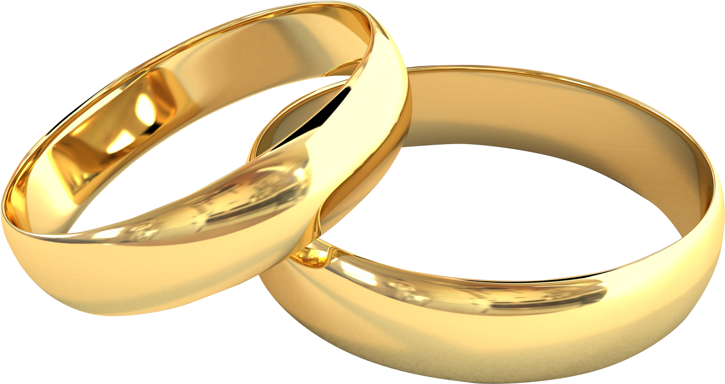 Golden Wedding Rings Interlocked PNG image