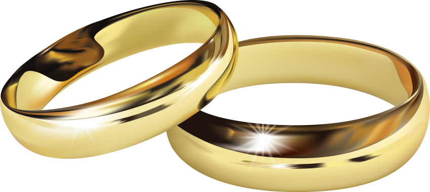 Golden Wedding Rings Transparent Background PNG image