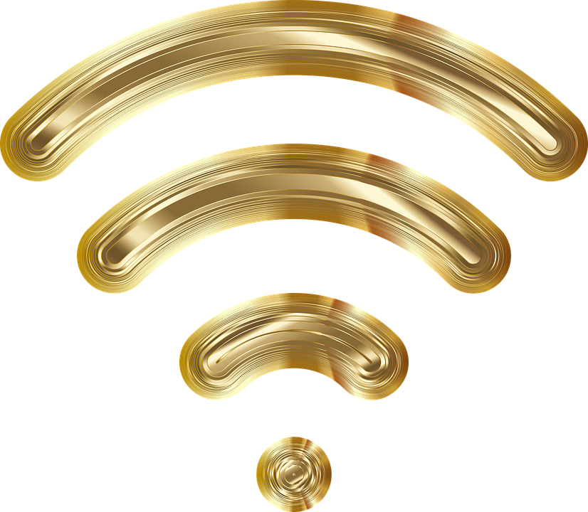 Golden Wi Fi Signal Icon PNG image