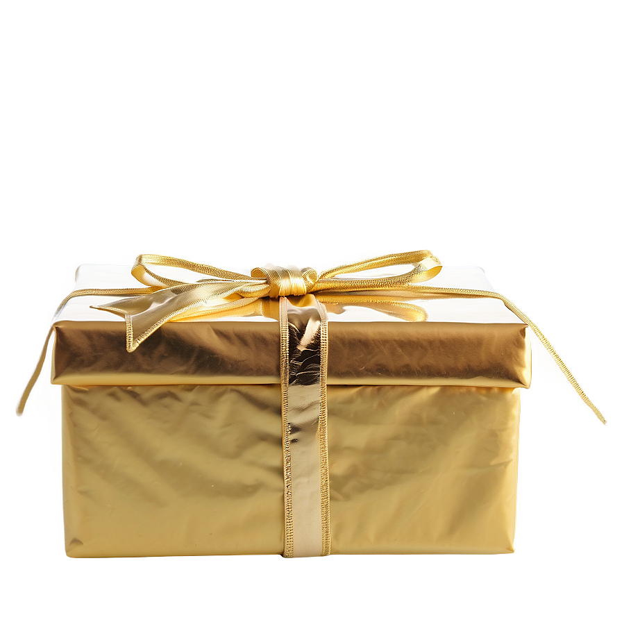 Golden Wrapped Gift Png 05242024 PNG image