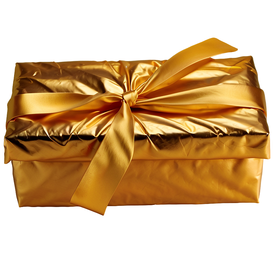 Golden Wrapped Gift Png Rva PNG image