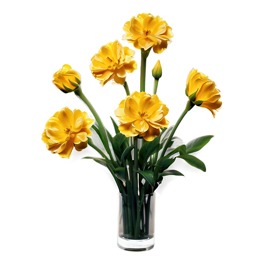 Golden Yellow Flowers Png Qbu63 PNG image