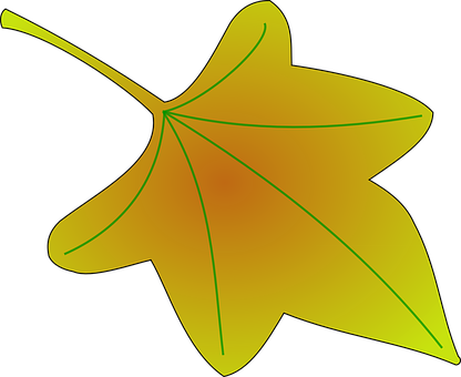 Golden Yellow Leaf Vector PNG image