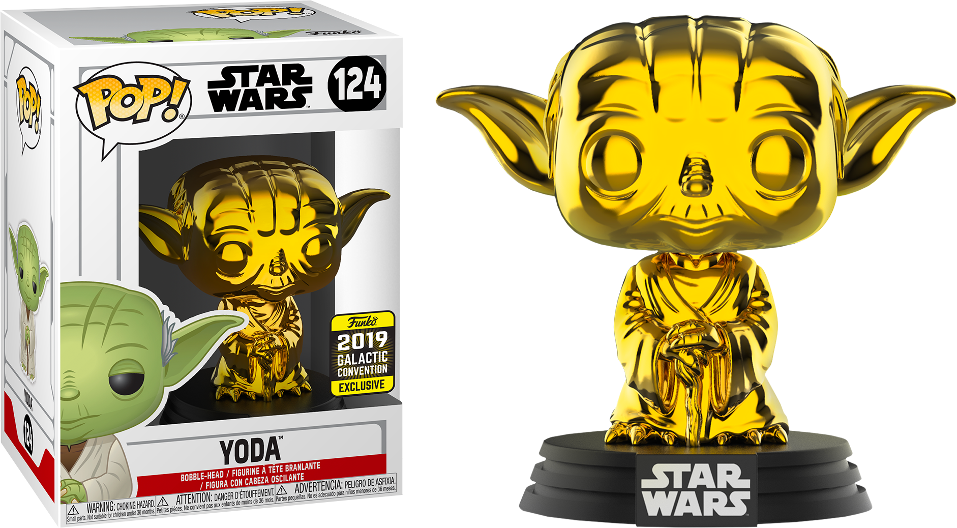 Golden Yoda Funko Pop Exclusive PNG image