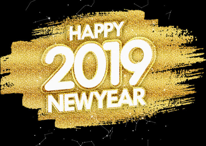 Golden2019 Happy New Year PNG image