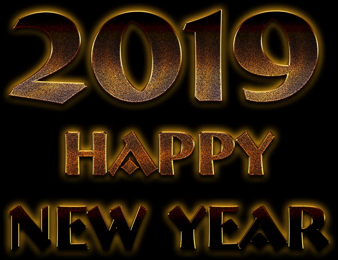 Golden2019 Happy New Year PNG image