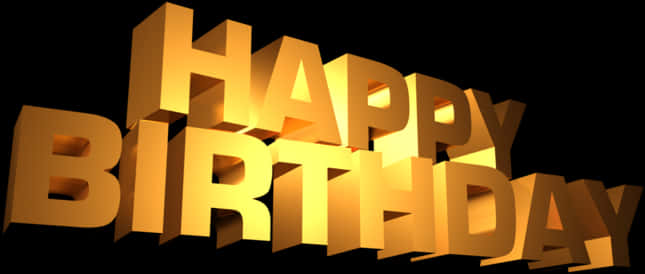 Golden3 D Happy Birthday Text PNG image