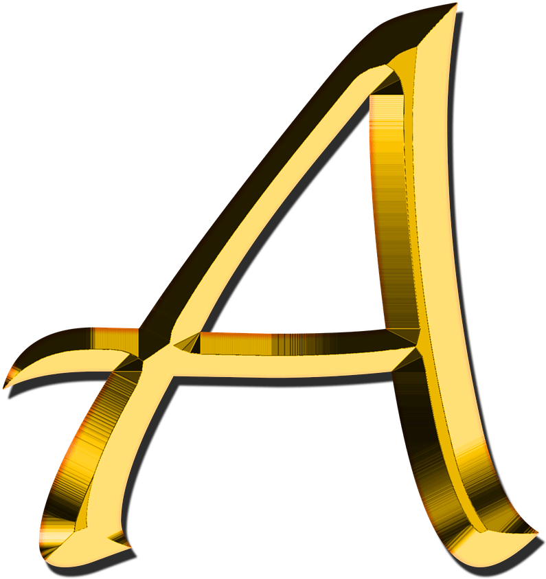 Golden3 D Letter A PNG image