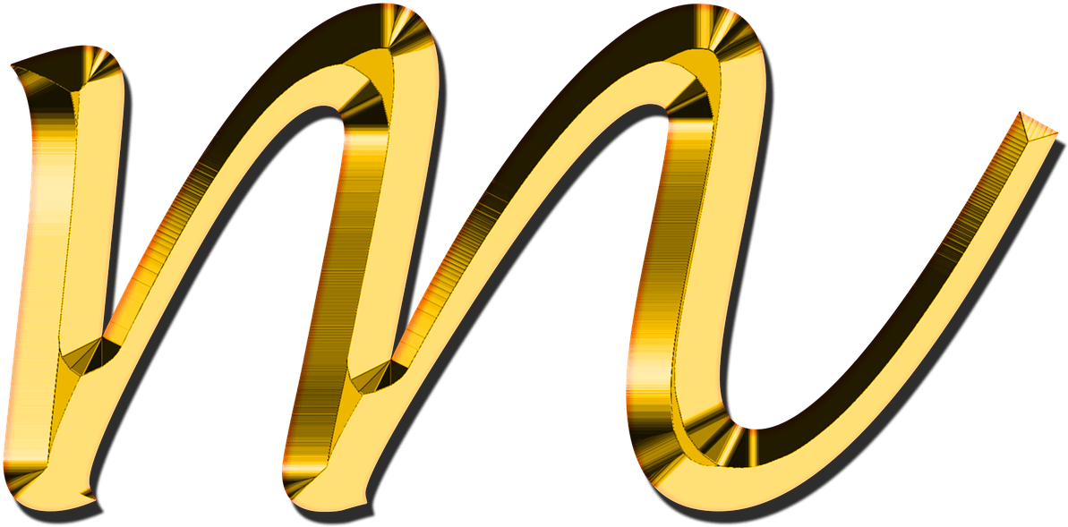 Golden3 D Letter M PNG image