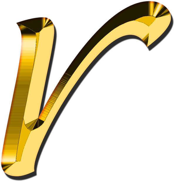 Golden3 D Letter R PNG image