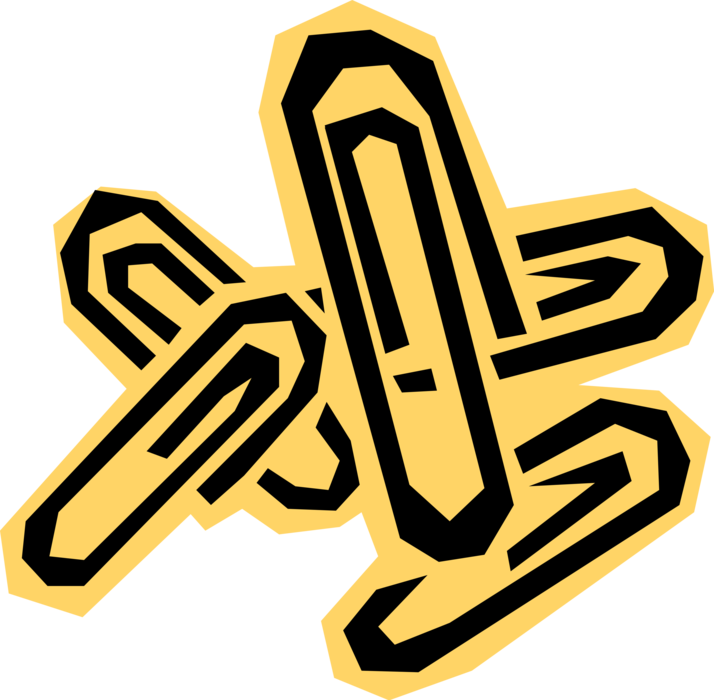 Golden3 D Paperclips Graphic PNG image