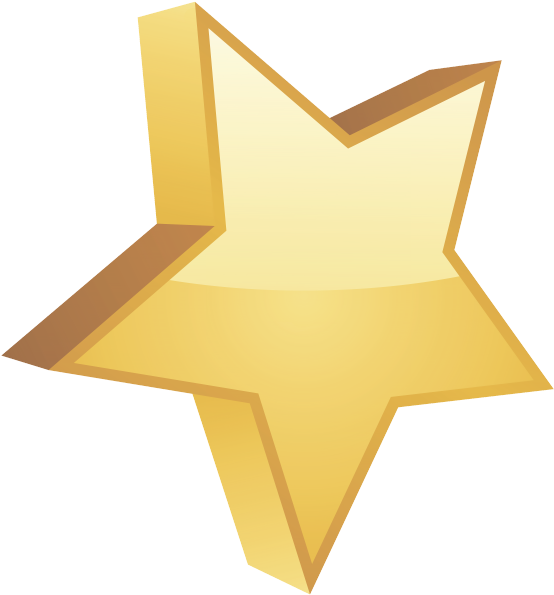 Golden3 D Star Graphic PNG image