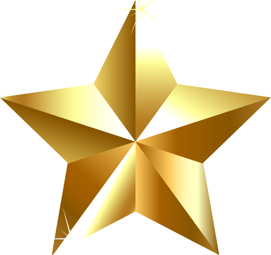 Golden3 D Star Graphic PNG image