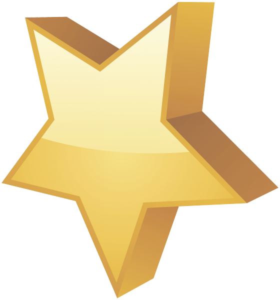 Golden3 D Star Graphic PNG image