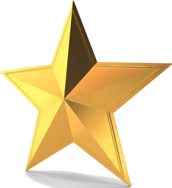 Golden3 D Star Image PNG image