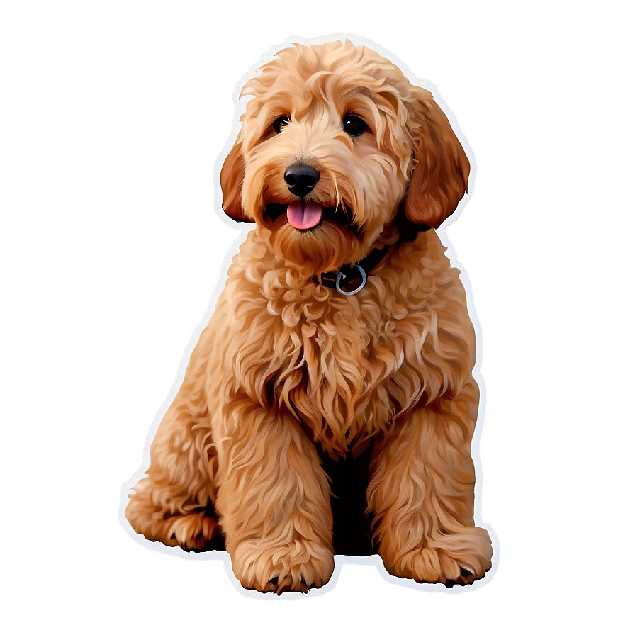 Goldendoodle In Snow Png 36 PNG image