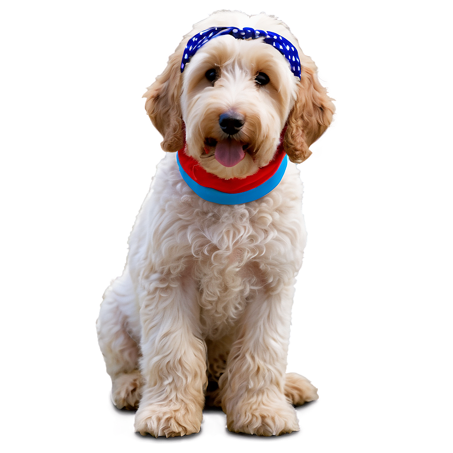 Goldendoodle Wearing Bandana Png 06262024 PNG image