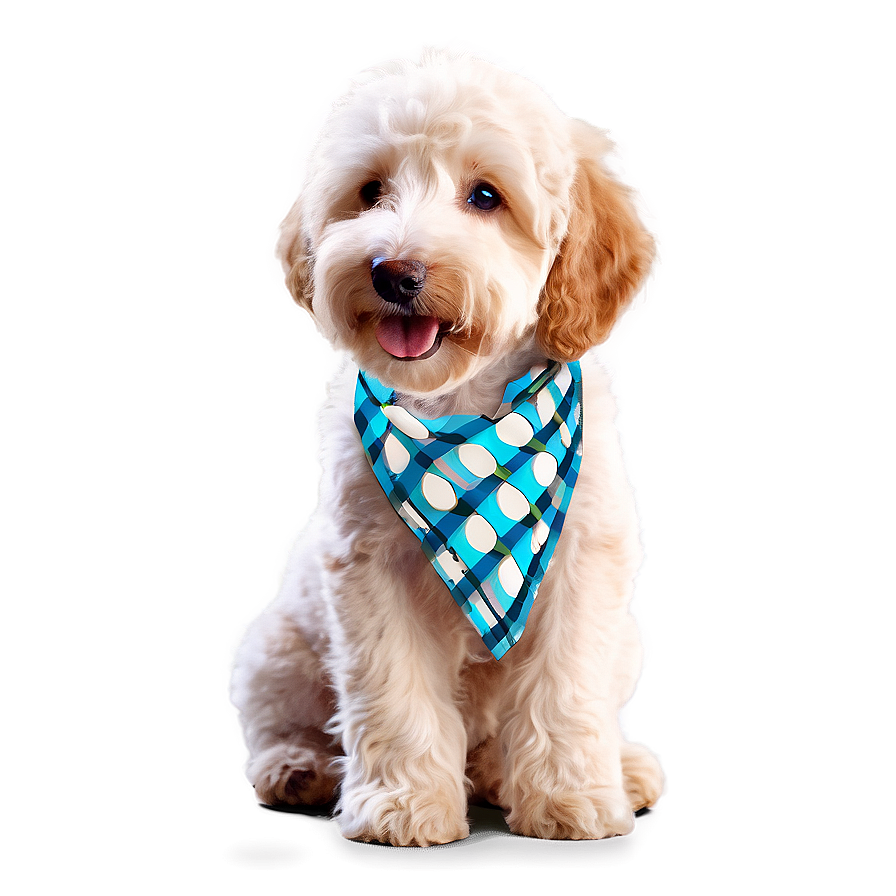 Goldendoodle Wearing Bandana Png Lkw58 PNG image