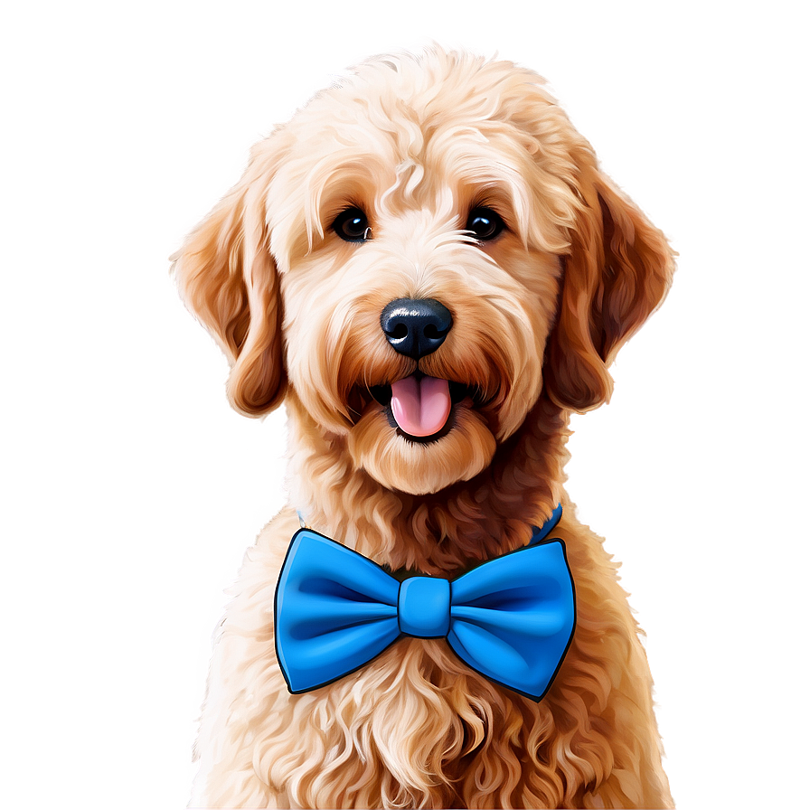 Goldendoodle With Bowtie Png 06262024 PNG image