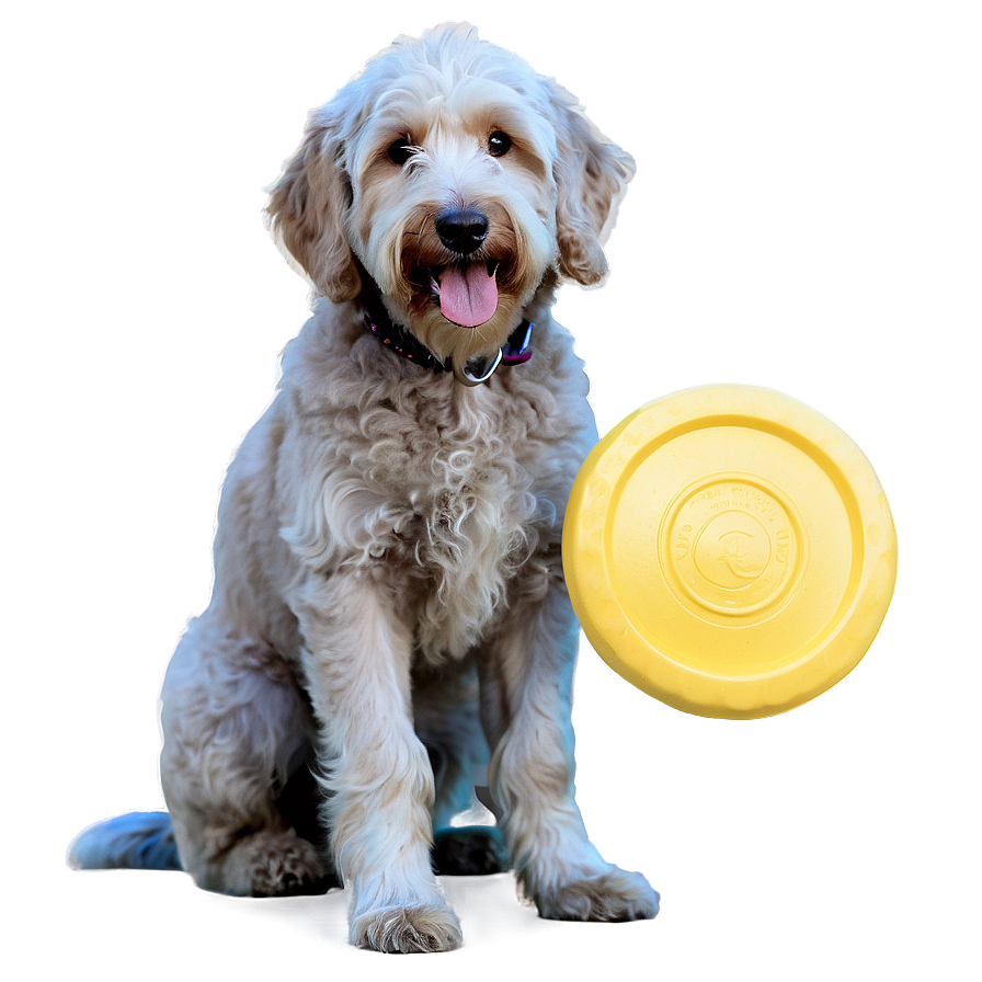 Goldendoodle With Frisbee Png Qxh83 PNG image