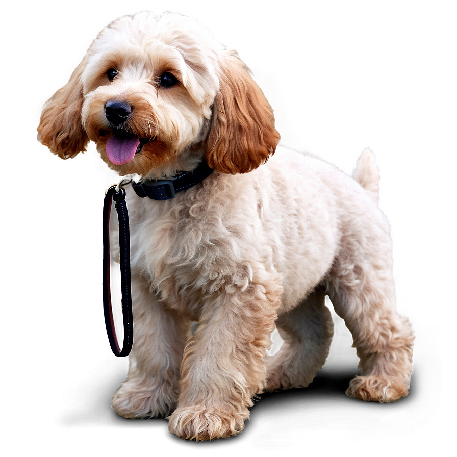 Goldendoodle With Leash Png 06262024 PNG image