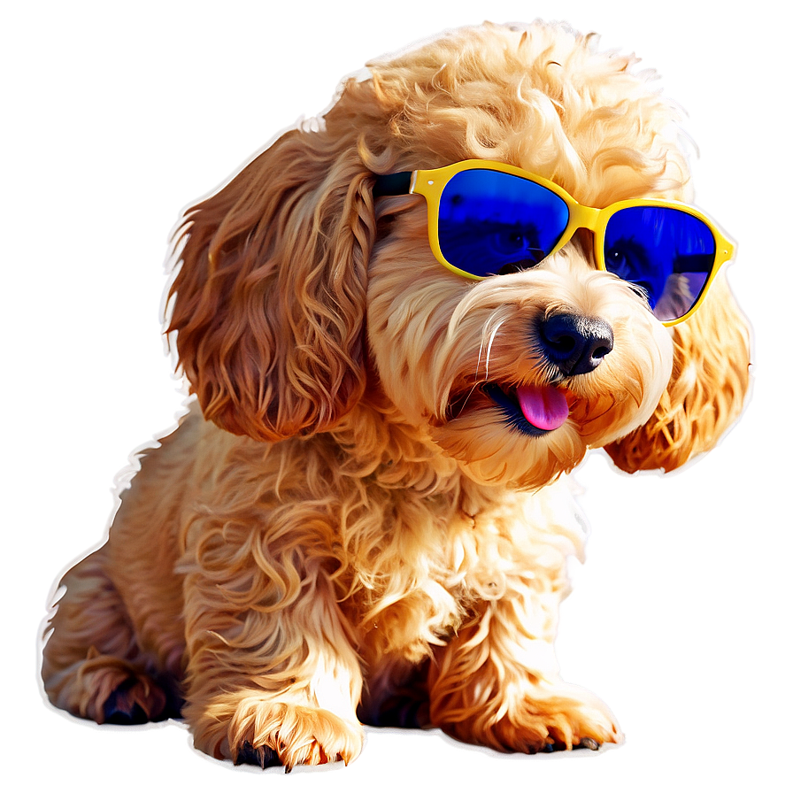 Goldendoodle With Sunglasses Png Qns50 PNG image