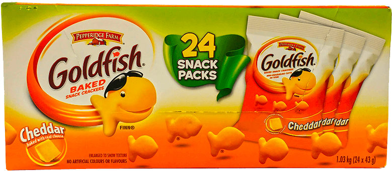 Goldfish Snack Packs Cheddar Box PNG image