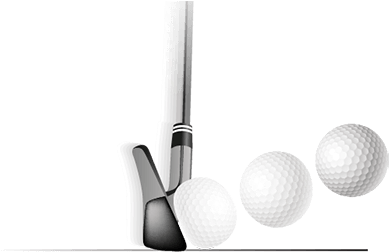 Golf Cluband Balls Display PNG image