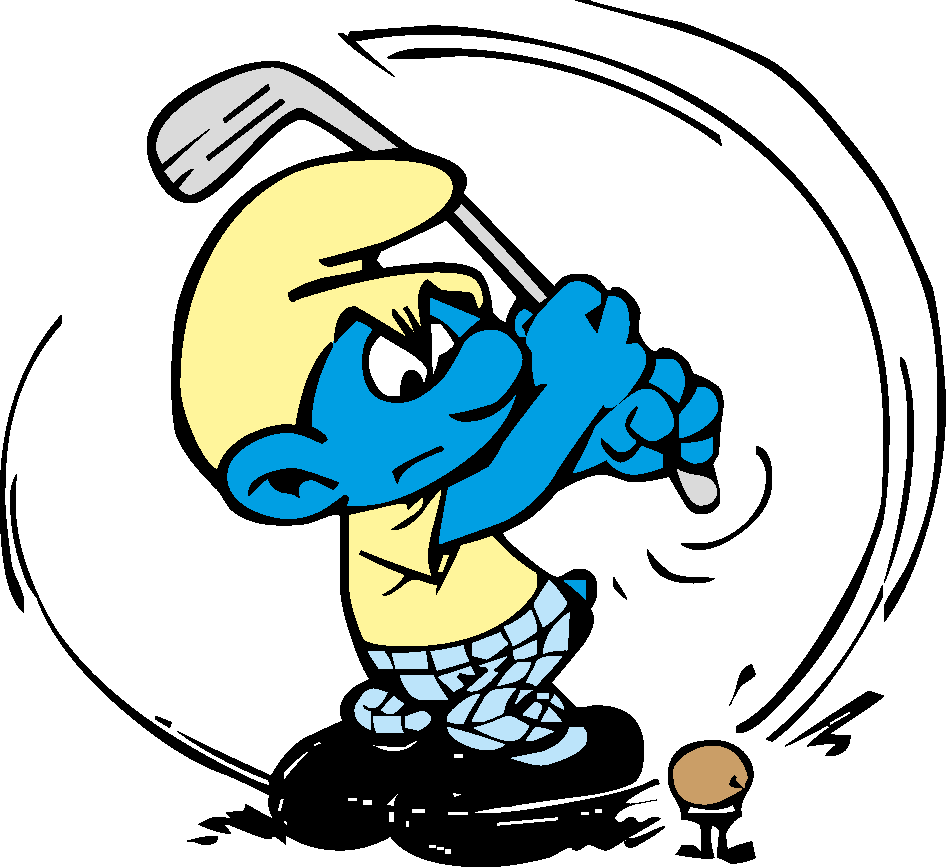 Golfing Smurf Action PNG image
