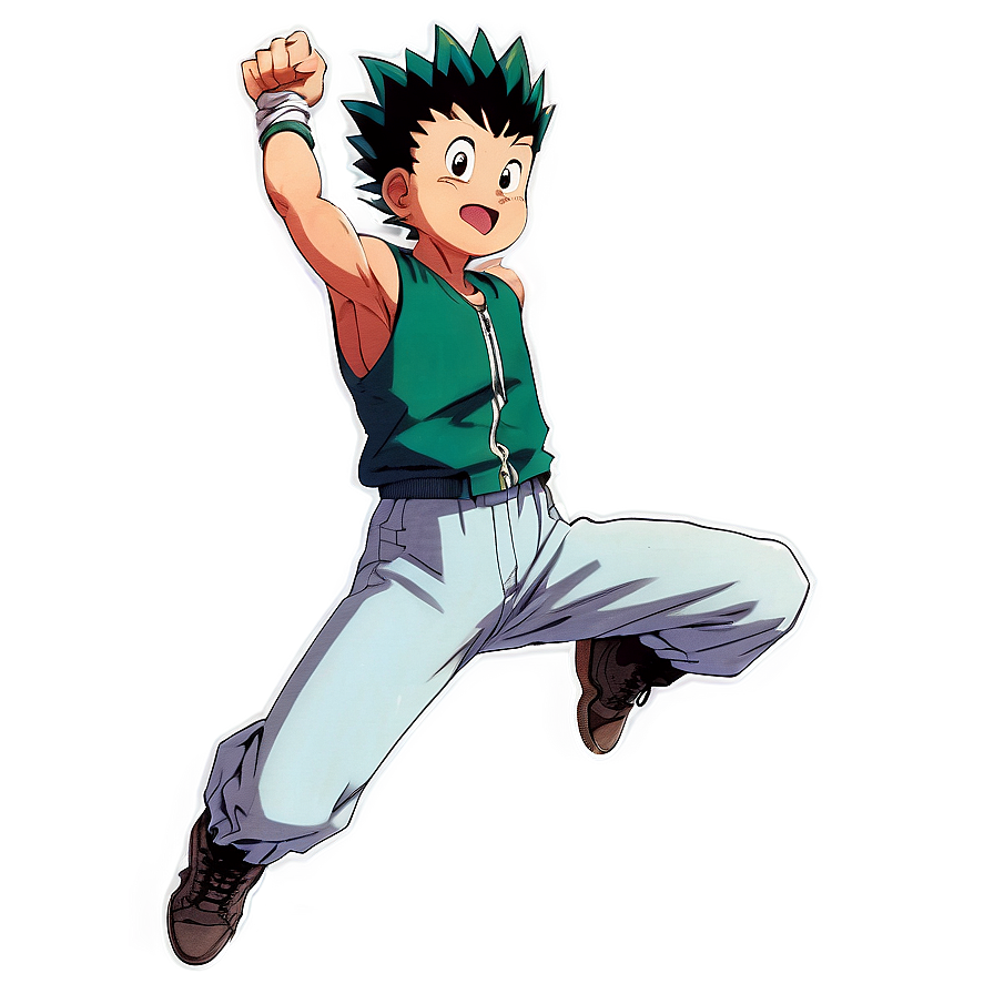 Gon Freecss Jumping Action Png Inu75 PNG image