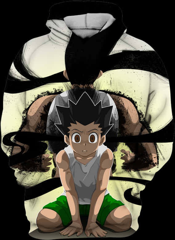 Gon Freecss Shadowed Figure PNG image