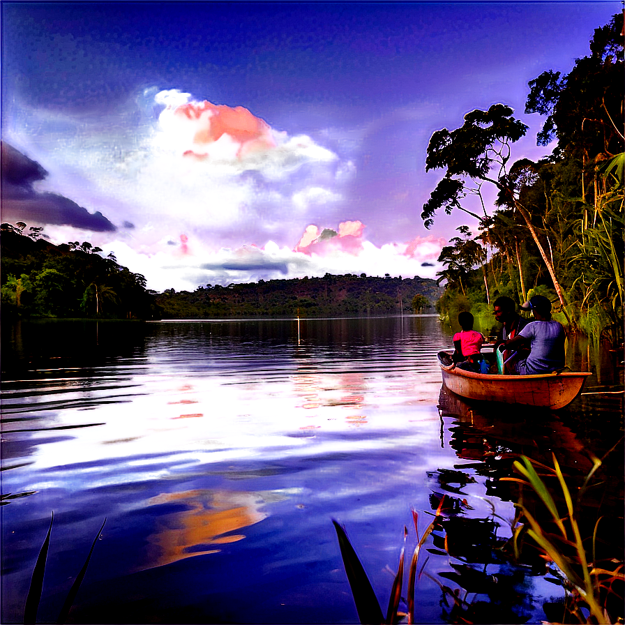 Gone Fishing On Quiet Lake Png 26 PNG image