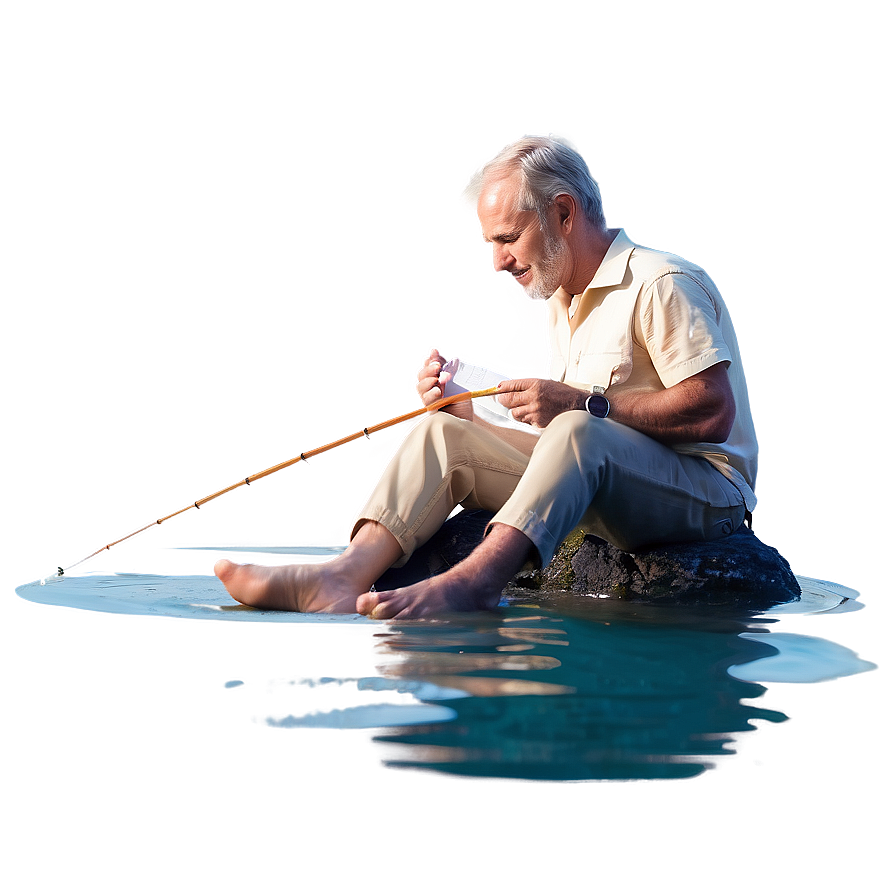 Gone Fishing Relaxation Scene Png 06282024 PNG image