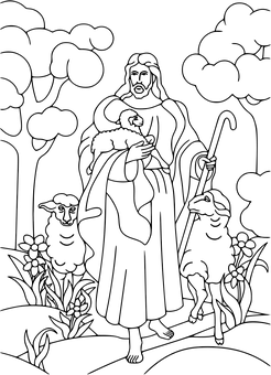 Good Shepherd Outline PNG image