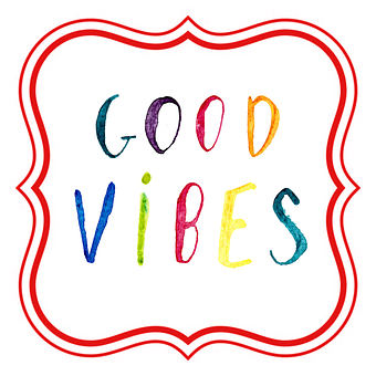 Good Vibes Colorful Text Illustration PNG image