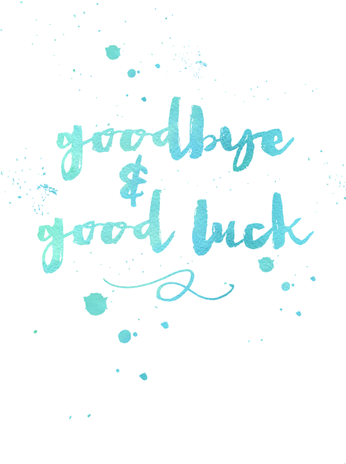 Goodbyeand Good Luck Calligraphy PNG image