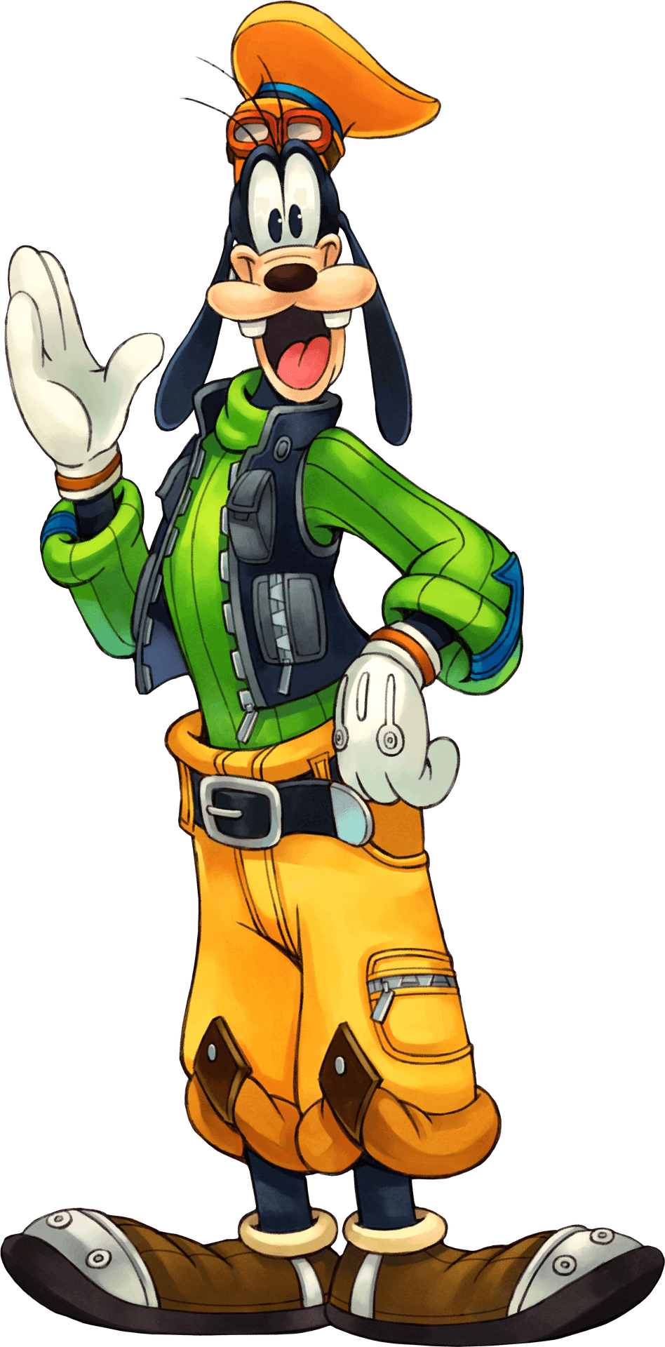 Goofy Animated Character Greeting PNG image