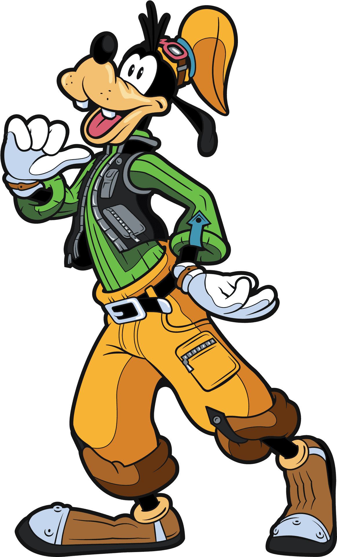 Goofy Animated Character Greeting PNG image
