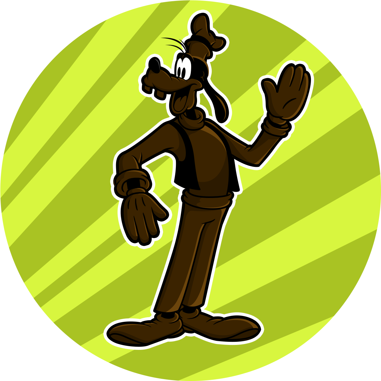 Goofy Character Greeting Pose PNG image