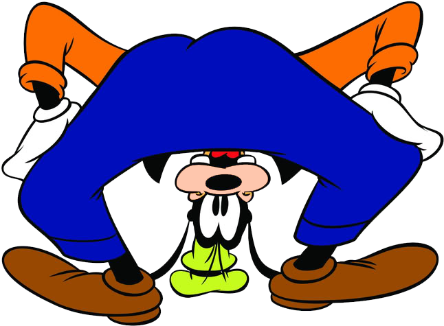 Goofy Upside Down Cartoon PNG image