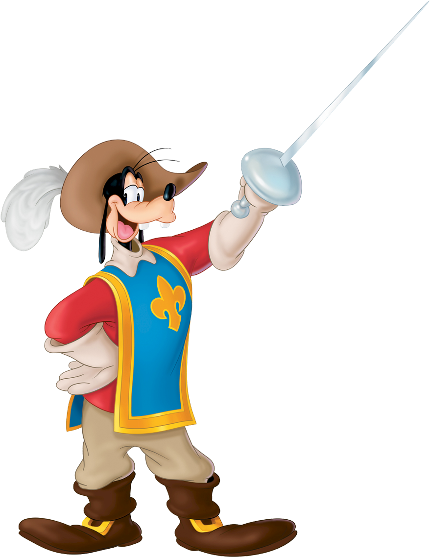 Goofyas Musketeerwith Sword PNG image