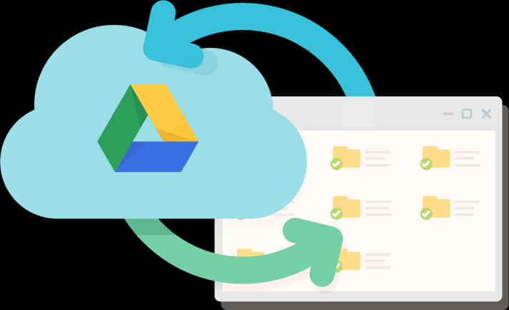 Google Drive Cloud Sync Illustration PNG image