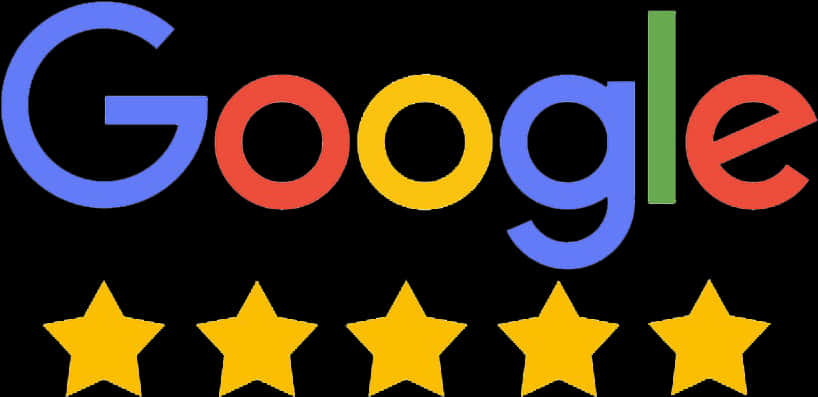 Google Logowith Five Stars Below PNG image